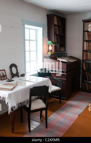 Interior of Lenin`s house in siberian urban-type settlement Shushenskoye where communist leader Vladimir Lenin was in exile Stock Photo